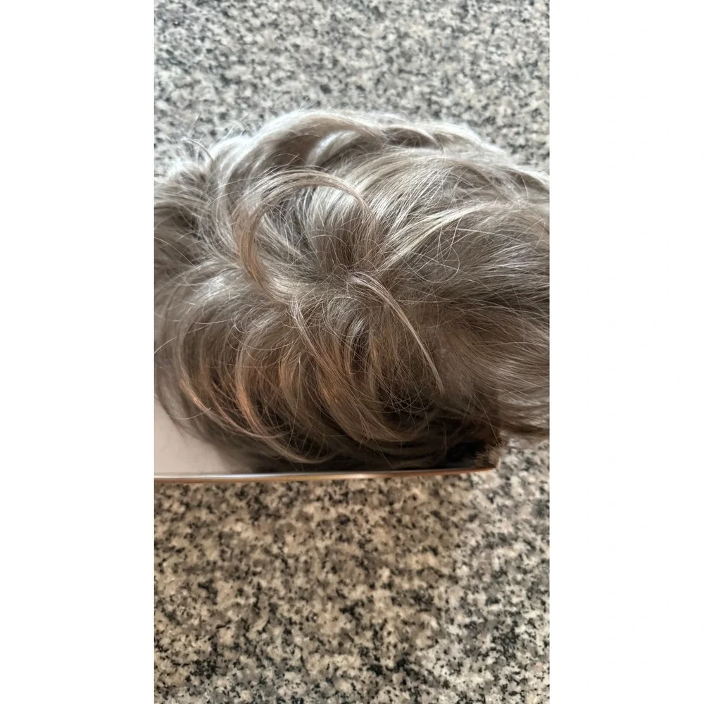 Envy Layered Topper Women Medium Grey Excellent Clip-In Hairpiece Alan Eaton